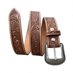 Cinturón de Cuero Estilo Western con Decoración de Cuentas Multicolores, Diseño Personalizado, Material Argentino, Precio de Fábrica - Product Image 1
