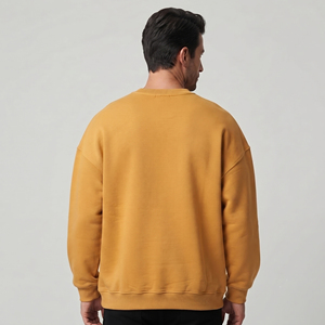 Sudadera de cuello redondo con hombros caídos para hombre, estilo oversize, con bordado desgastado, estilo invierno, 500 GSM, holgada - Product Image 3