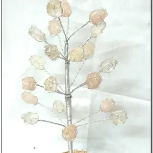 Doğal görünüm kristal gül kuvars eskitme taş ağacı ev dekorasyon için