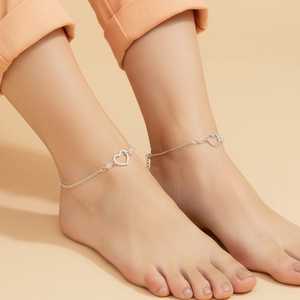 Hallmark Silver Pearl Heart Anklet for Women-Trendy Rose Gold Plated Diamond Freshwater Pearl Jewelry - Product Image 1