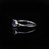 Bague artisanale en argent 925 avec améthyste naturelle, taille ovale, sertie à griffes, certifiée par un tiers, pour mariage ou anniversaire