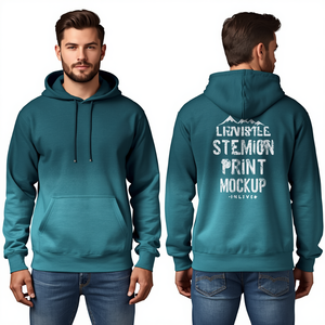 Men's Graphic Cotton Screen Print Hoodie Casual Pullover Fashion Apparel Premium Comfortable Daily Wear - Product Image 4