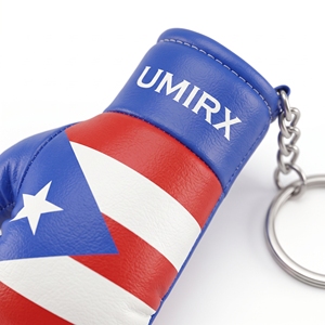 Llavero de Mini Guante de Boxeo con Bandera de Puerto Rico, Orgullo Boricua, Guantes de Boxeo de Cuero PU, Anillo para Llaves, Recuerdo, Regalo, Logotipo Personalizado - Product Image 2