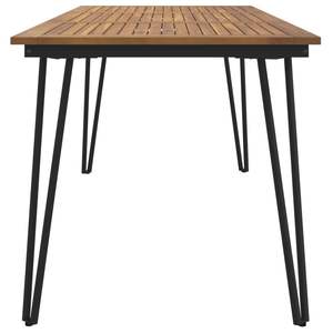 Ensemble de jardin en bois d'acacia massif avec table marron et noire, mobilier en métal thermolaqué - Product Image 4