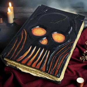 Diario de Cuero con Esqueleto Flameante, Libro de Sombras Gótico en Relieve, Diario de Cuero Hecho a Mano, Cuaderno de Escritura Vintage, Regalo - Product Image 6