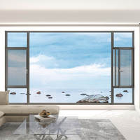Ventana Abatible y Giratoria de Aluminio Estilo Europeo con Mosquitera Integrada para Villas Modernas