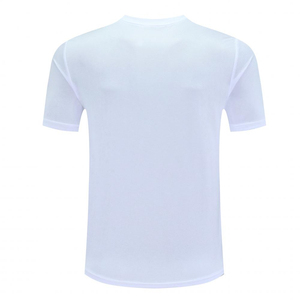 2026 New Design Men's V-Neck Short Sleeve <b>Geometric</b> Print Quick Dry Knitted Sport T-<b>Shirt</b> Regular Fit White Polyester - Product Image 2