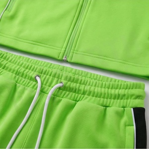 Conjunto Deportivo para Hombre, Sudadera con Capucha Verde y Pantalones, Cierre Completo, Transpirable, Color Sólido, para Otoño, Corte Regular - Product Image 5