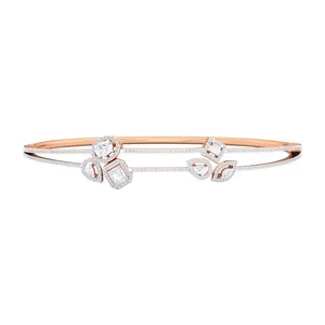 EtherStar Jewels - Pulsera de Cadena con Diamantes Cultivados en Laboratorio de 2 CTW, Oro Sólido de 18K, Halo Dividido, Joyería Fina para Mujer, Certificación IGI - Product Image 1