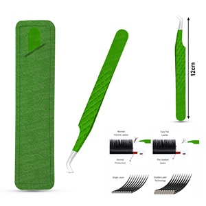 Pince à épiler en acier pur de haute qualité avec pointe argentée pince à épiler d'extension de cils longs naturels pour professionnel et débutant - Product Image 3