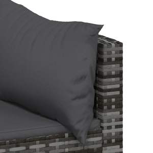 3-Piece Gray Poly <b>Rattan</b> Patio Lounge Set with <b>Cushions</b> Garden Sets - Product Image 6