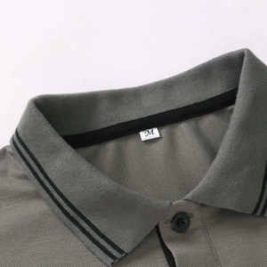 Polo Minimalista para Hombre, Manga Corta, Casual, de Negocios, Corte Ajustado, Verano, Cómodo, Venta al Por Mayor - Product Image 3