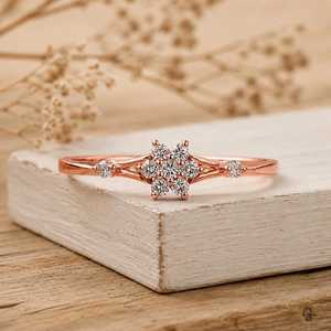 Luxury Floral Cluster Diamond Ring 925 Sterling Silver Statement Engagement <b>Wedding</b> Jewelry For Women At Best Price - Product Image 2