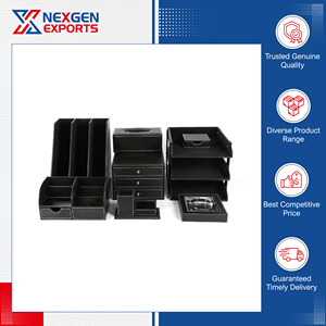 Global Distributor Selling High Quality Custom Size Design PU Leather Three-Layer Eco-friendly Handmade Storage Box <b>Desk</b> Set for - Product Image 5