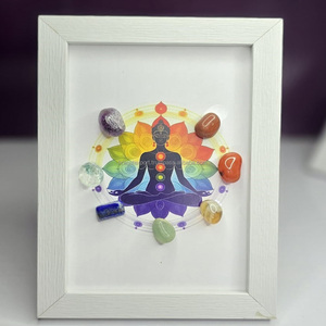 Ágata Piedras naturales Venta al por mayor Cristal Alto pulido Siete Chakra Curación y energía Marco de caída - Product Image 5