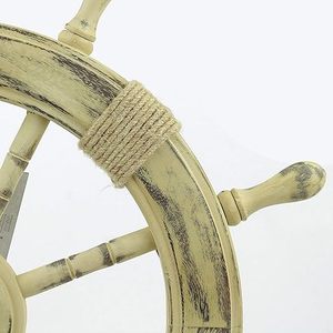 Nautical Rustic Brown Antique <b>Ship</b> <b>Wheel</b> Wall Decor Vintage Wooden Marine Steering <b>Wheel</b> Sculpture - Product Image 3