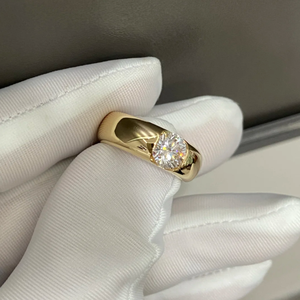 Anillo de compromiso unisex de oro amarillo de 10k/14k/18k con diamante brillante de laboratorio certificado por IGI, anillo de boda con piedra solitaria - Product Image 2