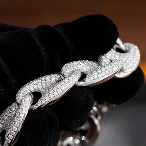 ฮิปฮอป16มม. จมูกหมูสามห่วงโซ่คิวบา S925เพชรโมอิสซาไนต์แบบเต็ม - Product Image 3