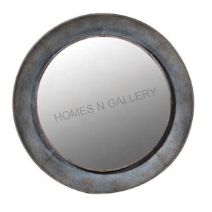 Miroir mural de luxe industriel martelé en fer doré, fabriqué à la main, pour salon, vente en gros, 2023 - Product Image 2