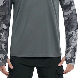 เสื้อผ้ากีฬาป้องกันรังสียูวีแบบขายส่ง โพลีเอสเตอร์ ออกแบบเสื้อผ้ากันแดดของคุณเอง เสื้อฮู้ดดี้ผู้ชาย แขนยาว เสื้อฮู้ดดี้ตกปลา - Product Image 1