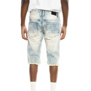 กางเกงยีนส์ขาสั้นลำลองผู้ชายแบบใหม่ ระบายอากาศได้ดี พิมพ์ลาย คุณภาพสูง ออกแบบโลโก้ได้ตามต้องการ - Product Image 2