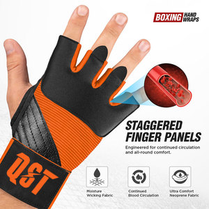 Mitaines de karaté professionnelles avec gel interne élastique, gants en coton pour arts martiaux, boxe, MMA, entraînement, mitaines à doigts ouverts - Product Image 6