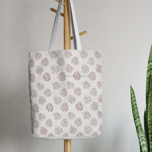 Artisanal <b>Block</b> Print Tote Bag Sustainable Everyday Use Handbag High Quality Different Pattern Floral Minimal Design Clothes Bag - Product Image 5