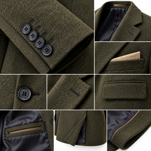 Blazer en Laine Personnalisé pour Homme, Veste de Costume Slim en Tweed, Manteau de Sport Simple Boutonnage, Blazer d'Hiver, Veste en Laine Sur Mesure pour Homme - Product Image 5