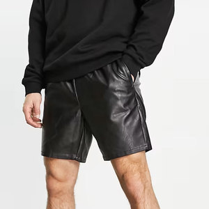 กางเกงขาสั้นหนังผู้ชายสำหรับฤดูร้อนและสวมใส่ต่อสู้ แฟชั่นใหม่ กางเกงขาสั้นลำลองผู้ชาย หนังแท้ 100% - Product Image 1