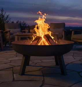 Fire Pit Heavy <b>Large</b> Perforated Wall Outdoor Fire Pit Garden Heater Round Table <b>BBQ</b> Outdoor Heater with Spark Screen - Product Image 3