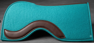Tapis de selle Western Teal pour dressage avec accent en cuir marron, doublure en polaire et doublure en polycoton pour l'équitation - Product Image 1