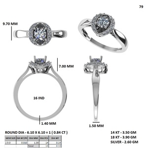 Anillo de Diamante Cultivado en Laboratorio con Corte Oval Vintage, Anillo de Compromiso Chapado en Oro para Mujer - Product Image 6