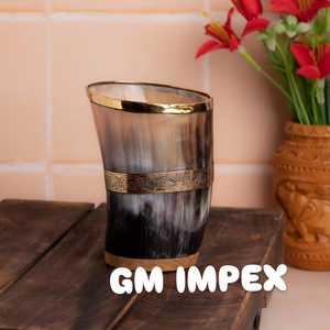 Vaso de Cuerno de Buey Hecho a Mano de la Mejor Calidad, Vaso de Cuerno de Buey para Beber, por gm impex - Product Image 2
