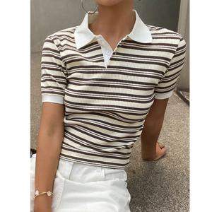Nueva Llegada, Camisetas Polo de Manga Corta para Mujer, 100% Algodón, Cuello Camisero con Botones, Camiseta Polo de Golf para Mujer, de BD - Product Image 3