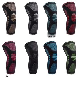 Genouillère de sport respirante à compression pour le fitness, unisexe, noire avec rayures bleues - Product Image 6