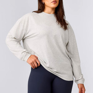 Camiseta Holgada y Transpirable de Manga Larga para Mujer, Personalizable, con Puños Acanalados, Material de Jersey de Algodón, Ropa Deportiva - Product Image 6