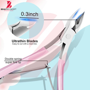 ที่ตัดเล็บด้ามจับสีชมพู, ผลิตภัณฑ์อินเทรนด์ล่าสุด ที่ตัดหนังกำพร้า ใบมีดสแตนเลสคมกริบ อุปกรณ์ทำเล็บมือและเล็บเท้าเพื่อความงาม - Product Image 3