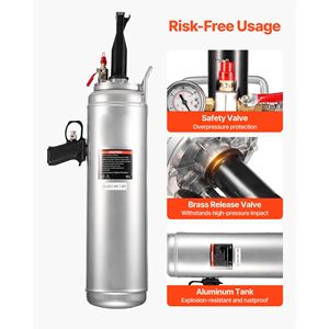 Compressore d'aria portatile da 3,2 galloni/12 litri con pressione operativa di 87-116 PSI e grilletto per gonfiaggio pneumatici - Product Image 5