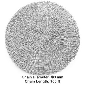 1/8\" X 100 Proof Tested Zinc Plated Coil Chain 330 Lbs Safe Working Load Galvanized Two <b>Quick</b> <b>Links</b> Premium Chains Product - Product Image 5
