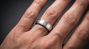 Bague de mariage unisexe en diamant cultivé en laboratoire |   Ensemble de bagues classiques en or 14 carats plaqué rhodium certifié IGI |   GHLAM JEWEL - Product Image 6