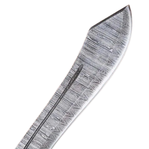 Silbernes Damast-Machetenmesser mit schwarzem Holzgriff, langes feststehendes Messer für Outdoor, Camping und Bushcraft - Product Image 3