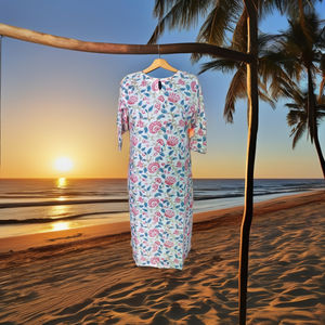 Tunique Femme Élégante en Coton Respirant et Écologique à Imprimé Floral, Séchage Rapide, Longueur Genou, Idéale pour Fêtes et Tenues Décontractées – Nouvelle Collection 2026, Meilleure Vente, Qualité Supérieure - Product Image 1