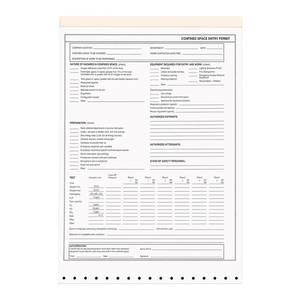 Permitido de entrada a espacios confinados Brady de 2 capas sin carbón para documentación de seguridad industrial - Product Image 1