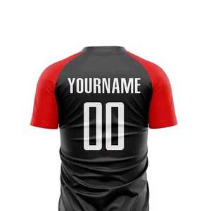 Conjunto de Uniforme de Fútbol Sublimado Personalizado para Hombre, Rojo y Negro, de Secado Rápido, Manga Corta, para Todas las Temporadas, Corte Regular - Product Image 4