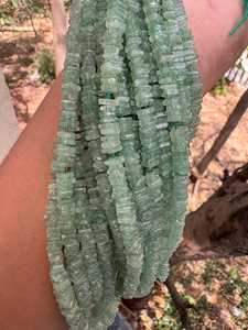 Green Strawberry Square Beads, Natural Smooth <b>Spacer</b> Strand (5-6mm) - Product Image 1