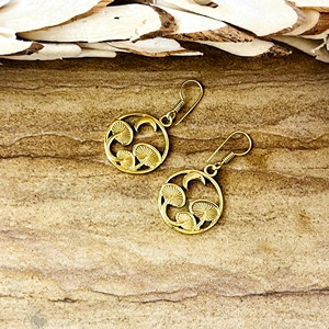 Pendientes Colgantes de Latón con Diseño Único Boho de Hongo y Luna Creciente Celestial, Chapados en Oro de 18k para Mujer, Venta al por Mayor/OEM/ODM - Product Image 6