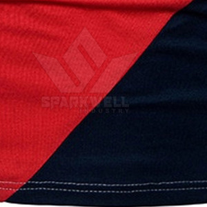 Camiseta de Hombre con Bloques de Color, Manga Corta, Tejida, Transpirable, de Secado Rápido, Informal, 100% Algodón, Rojo, Blanco, Azul Marino - Product Image 2