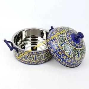 Casserole de luxe en acier inoxydable durable, isolée, motif mosaïque arabe coloré, intérieur antiadhésif émaillé - Product Image 2