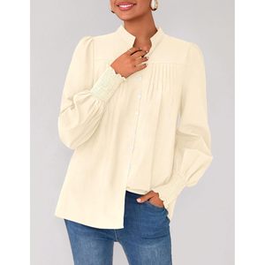PrettYGARDEN 2025 – Nouveauté Tendance : Pull Henley à Boutons et Col en V, Chemise à Manches Longues Style Lanterne pour Femme, Idéale pour le Travail et les Tenues Habillées – Livraison Gratuite - Product Image 4