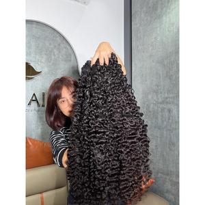 Lots de Cheveux Naturels Noirs Non Traités, Ondulés Profonds, en Trame, Provenant d'un Donneur Unique Vietnamien, Vente en Gros - Product Image 1